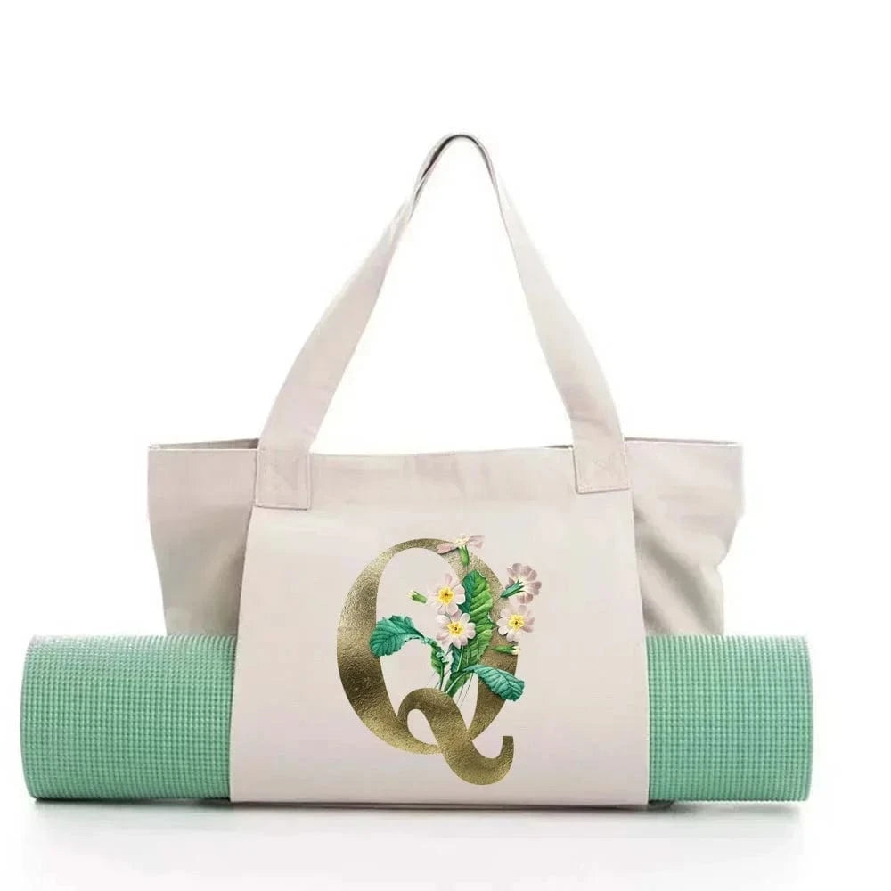 Sac de Yoga | Yogi Lettre White Golden flower Q