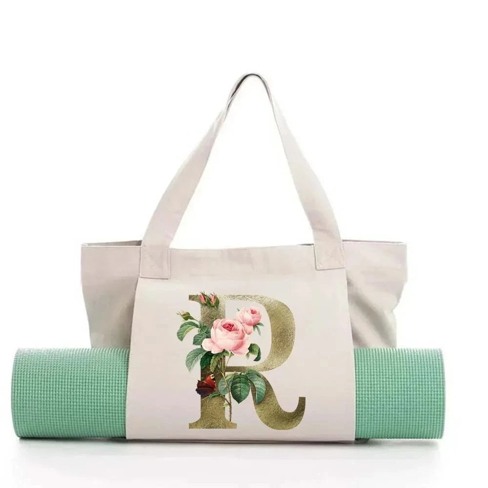 Sac de Yoga | Yogi Lettre White Golden flower R