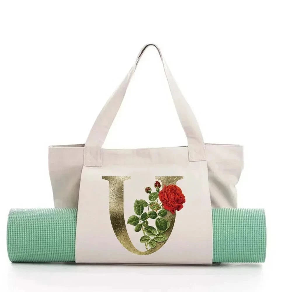 Sac de Yoga | Yogi Lettre White Golden flower U