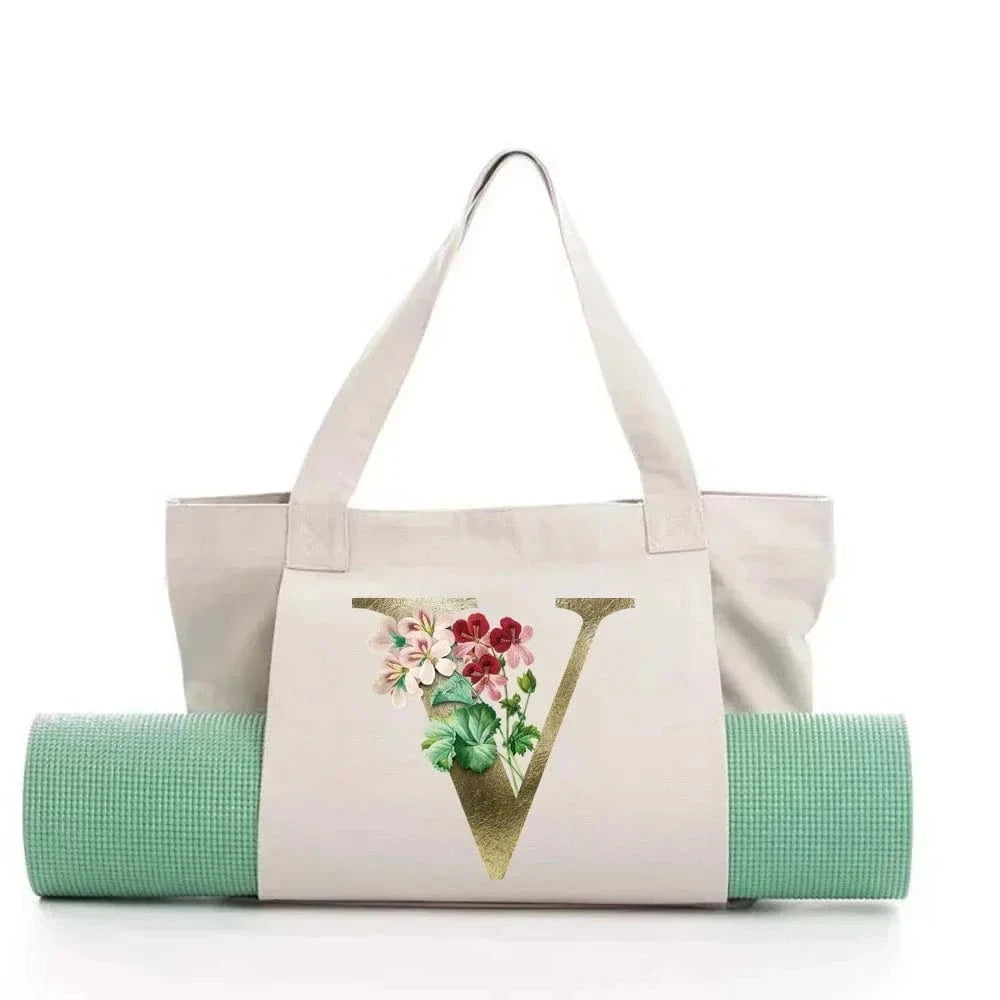 Sac de Yoga | Yogi Lettre White Golden flower V