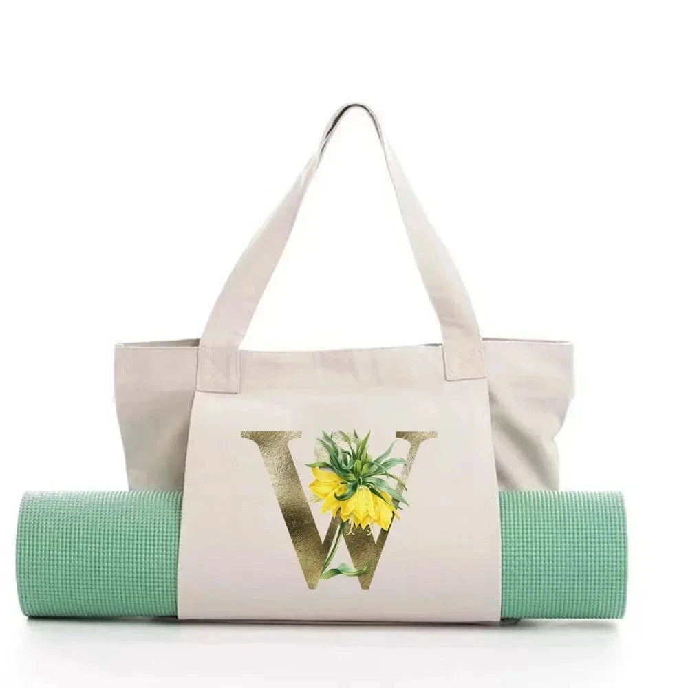 Sac de Yoga | Yogi Lettre White Golden flower W