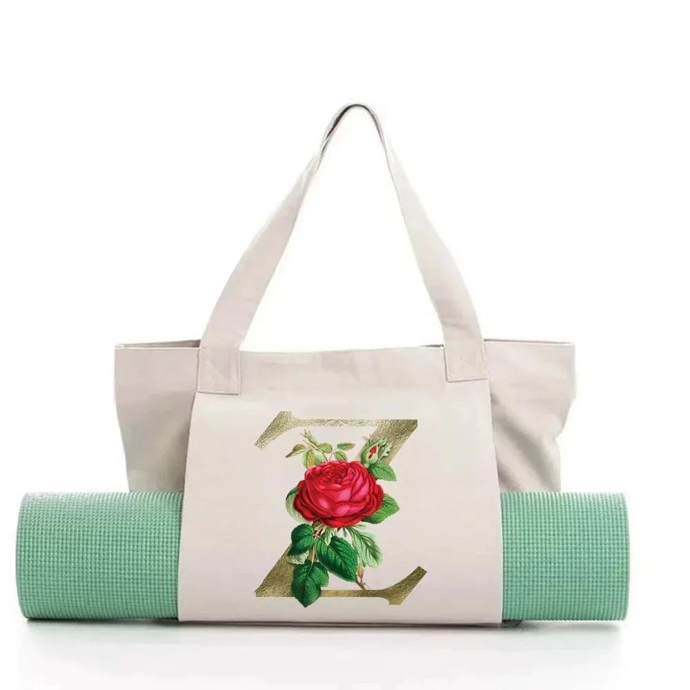 Sac de Yoga | Yogi Lettre White Golden flower Z
