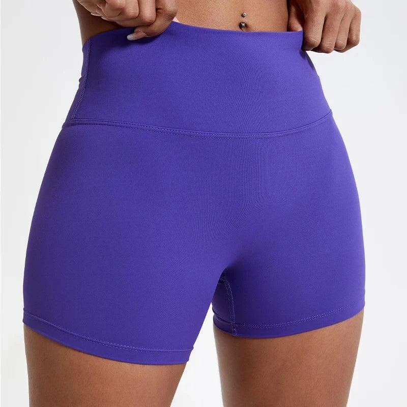 Short Yoga Femme | Taille Haute Blue Purple / XL