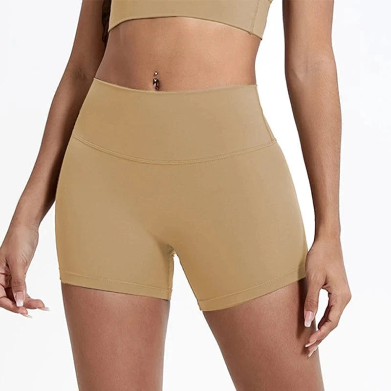 Short Yoga Femme | Taille Haute Desert Gold / S
