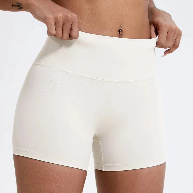 Short Yoga Femme | Taille Haute Ivory / S
