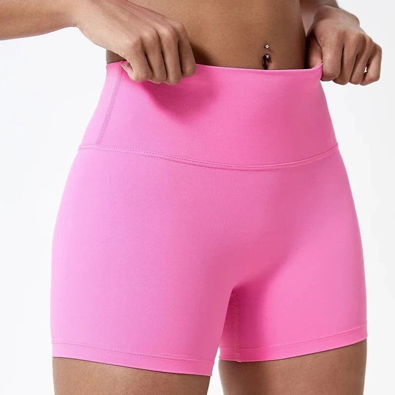 Short Yoga Femme | Taille Haute Pink / XL