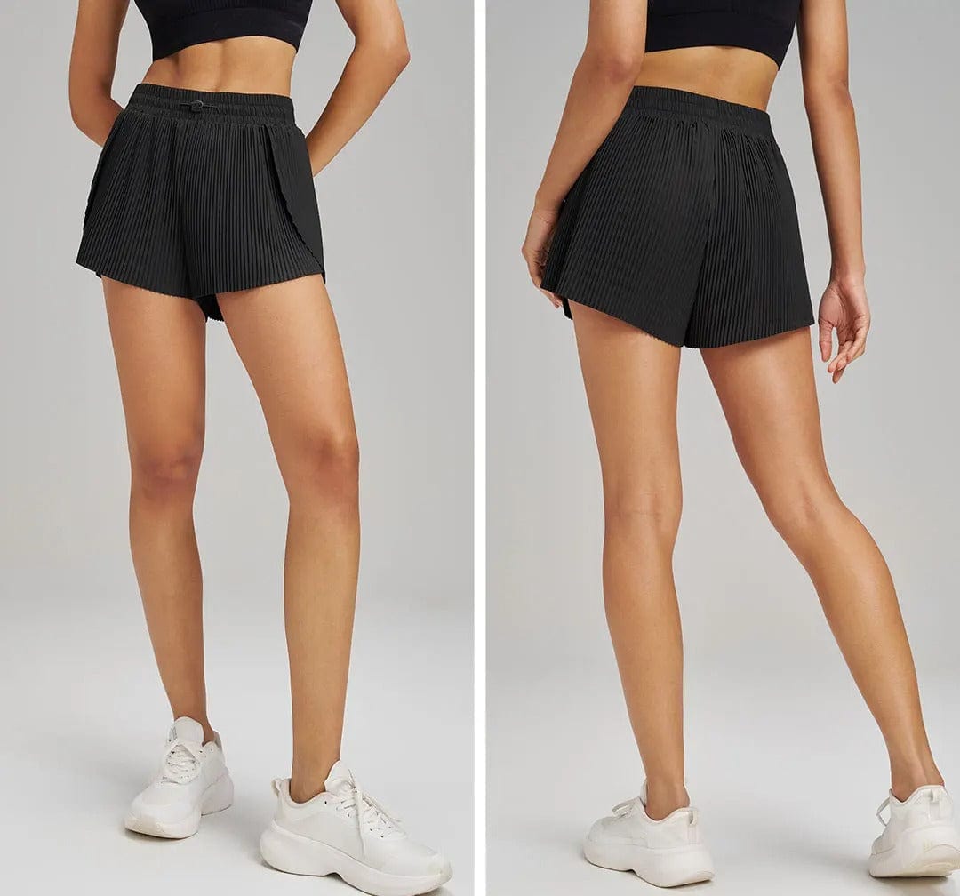Short Yoga Femme | Zen Confort Plissée Black / XL