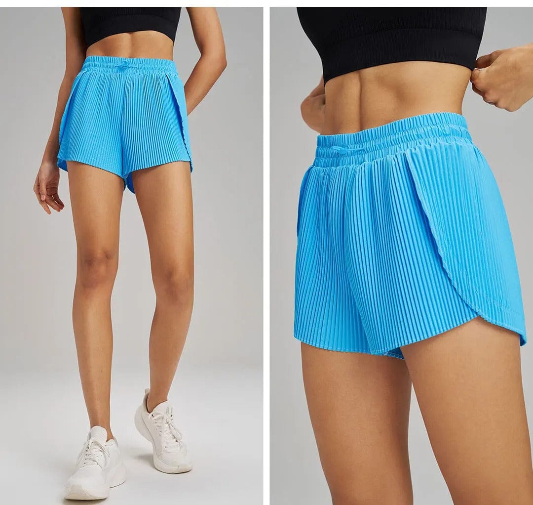 Short Yoga Femme | Zen Confort Plissée Blue / XL