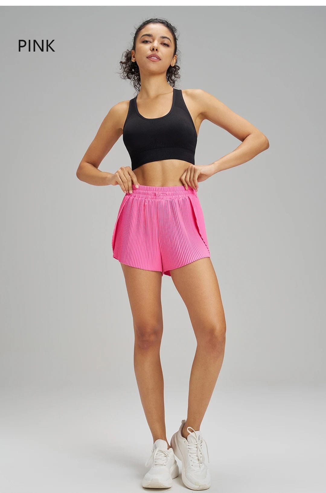 Short Yoga Femme | Zen Confort Plissée Pink / XL