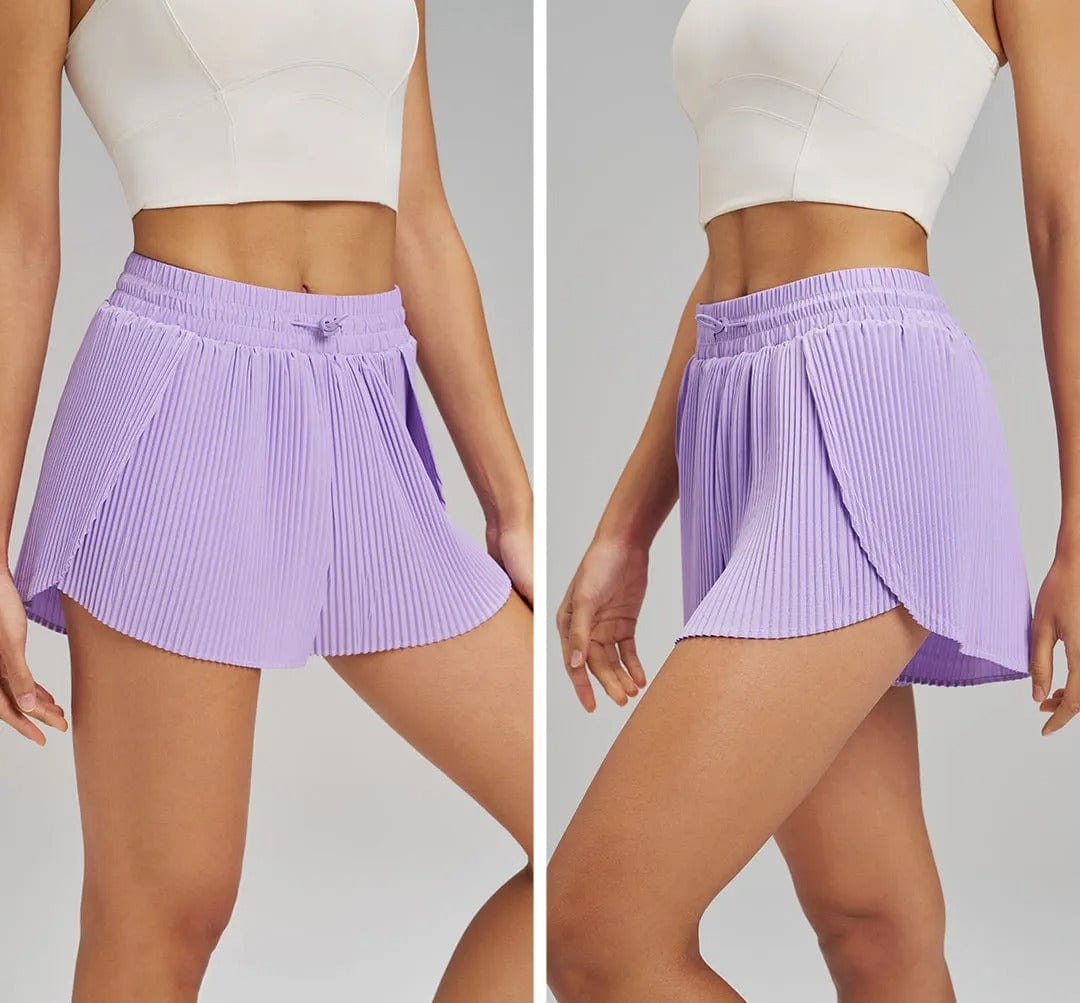 Short Yoga Femme | Zen Confort Plissée Purple / XL