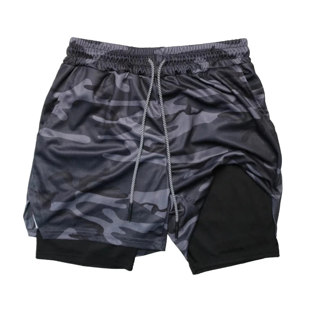Short Yoga Homme | Multi-Poche GreyCamoBlack / M