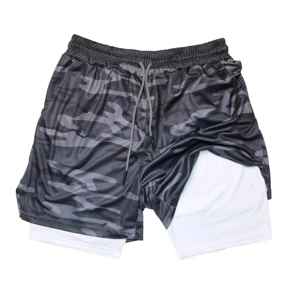 Short Yoga Homme | Multi-Poche GreyCamoWhite / M