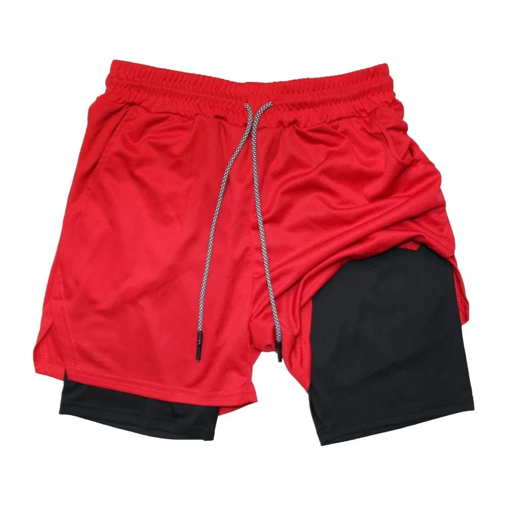 Short Yoga Homme | Multi-Poche Red / M