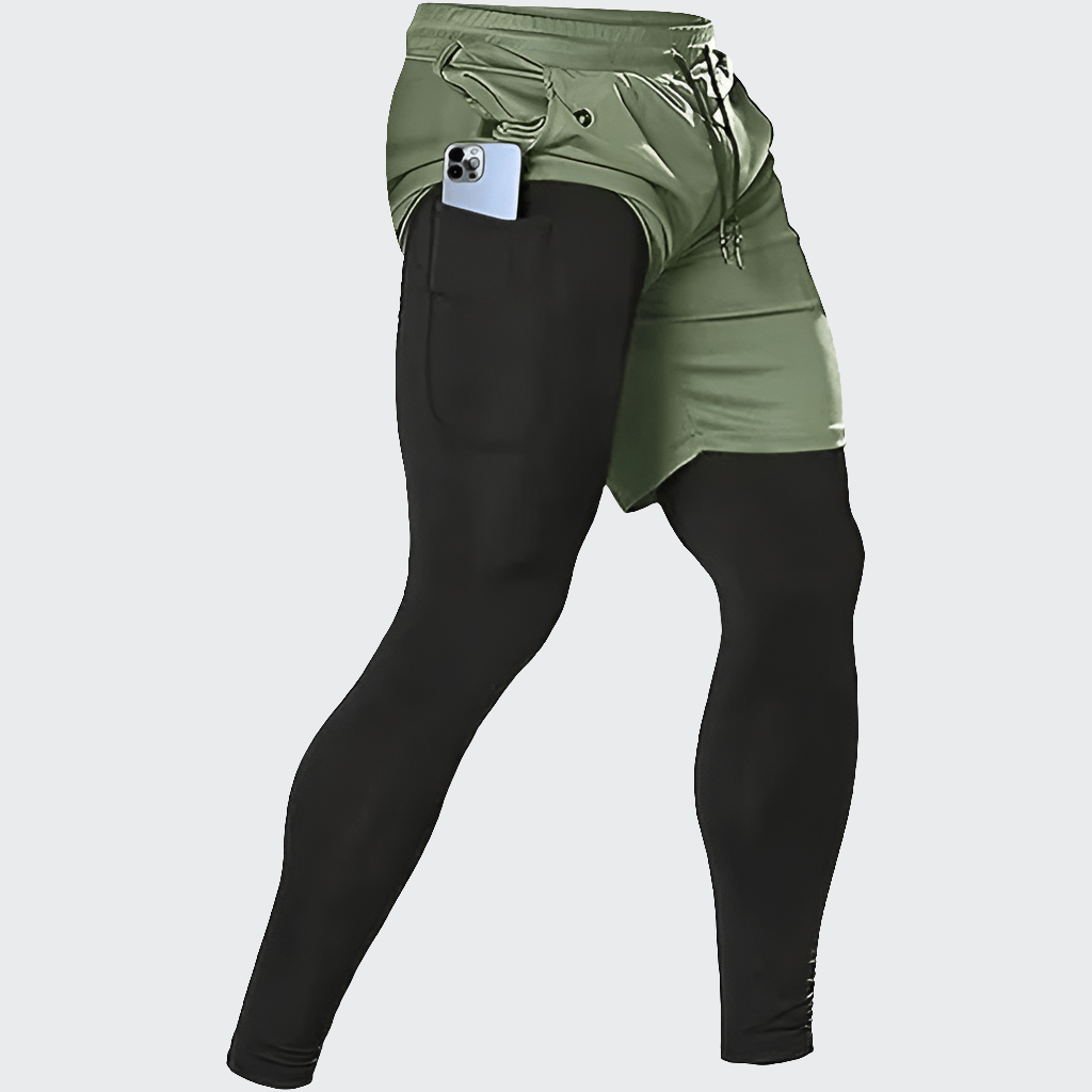 Short Yoga Homme | Zen 2en1 Maxlong : alliez confort et maintien  army green / XXXL(90-100kg)