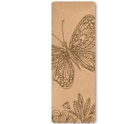 Tapis Yoga Liege | Naturel custom 5MM Motif BFLY