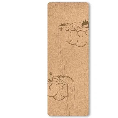 Tapis Yoga Liege | Naturel custom 5MM Motif CLOUD