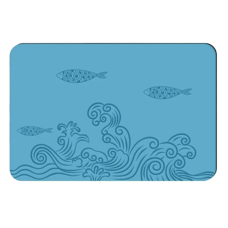 Tapis Yoga | Mini Yoga Motif : pratiquez avec des appuis stables Blue / 40x60cm