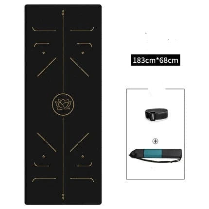 Tapis Yoga | Zen Luxury Black Floral gold onyx