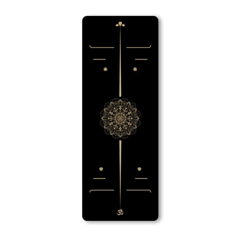 Tapis Yoga | Zen Luxury Black Mandala gold onyx