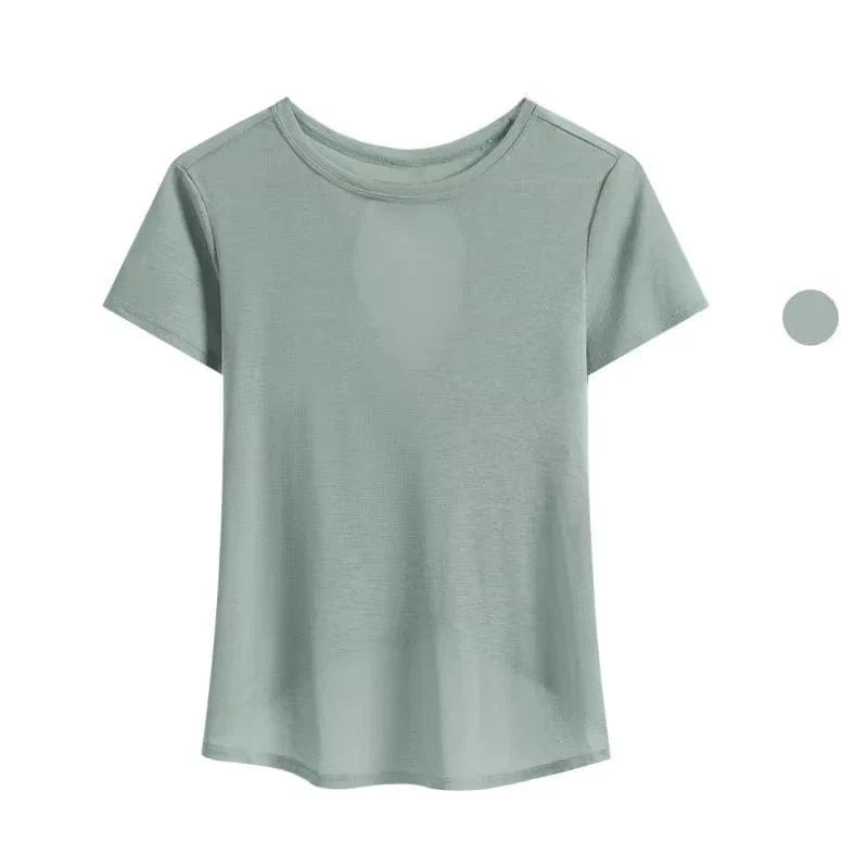 Tee Shirt Yoga Femme | Zen Dos Croix : design dos stylé et respirant Green / XL