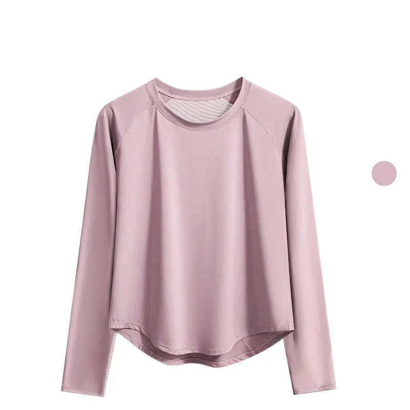 Tee Shirt Yoga Femme | Zen Premium Mlong : manches longues. Pink / XXL