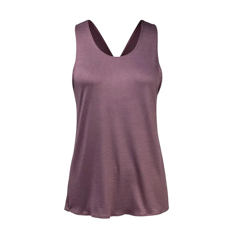 Tee Shirt Yoga Femme | Zen Yoga Croise Gray Purple / M