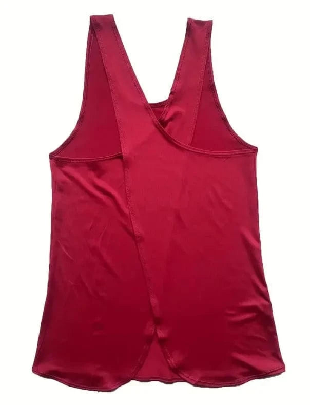 Tee Shirt Yoga Femme | Zen Yoga Croise Wine Red / XL