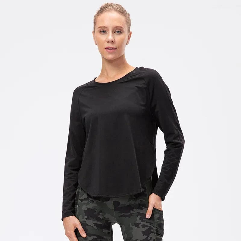 Tee Short Yoga Femme | Zen Manche longue cool black / EU XXL