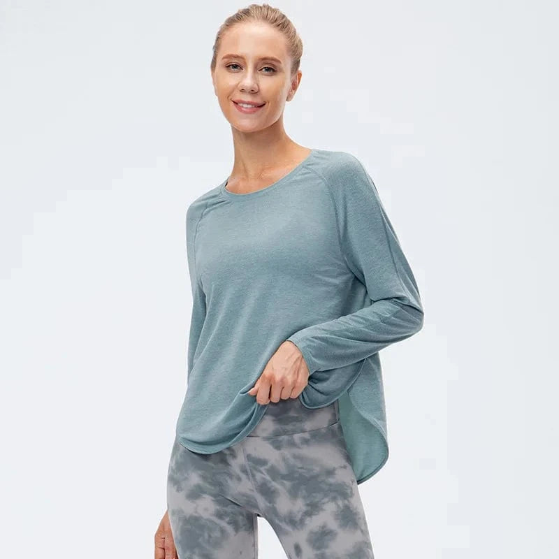 Tee Short Yoga Femme | Zen Manche longue cool Blue / EU XXL