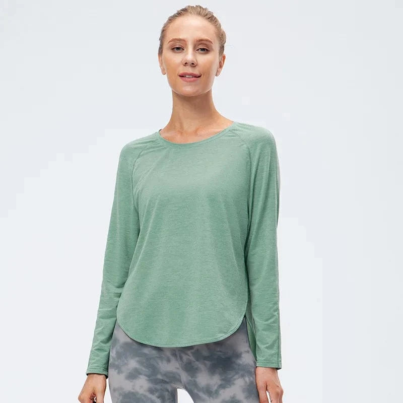 Tee Short Yoga Femme | Zen Manche longue cool green / EU XXL