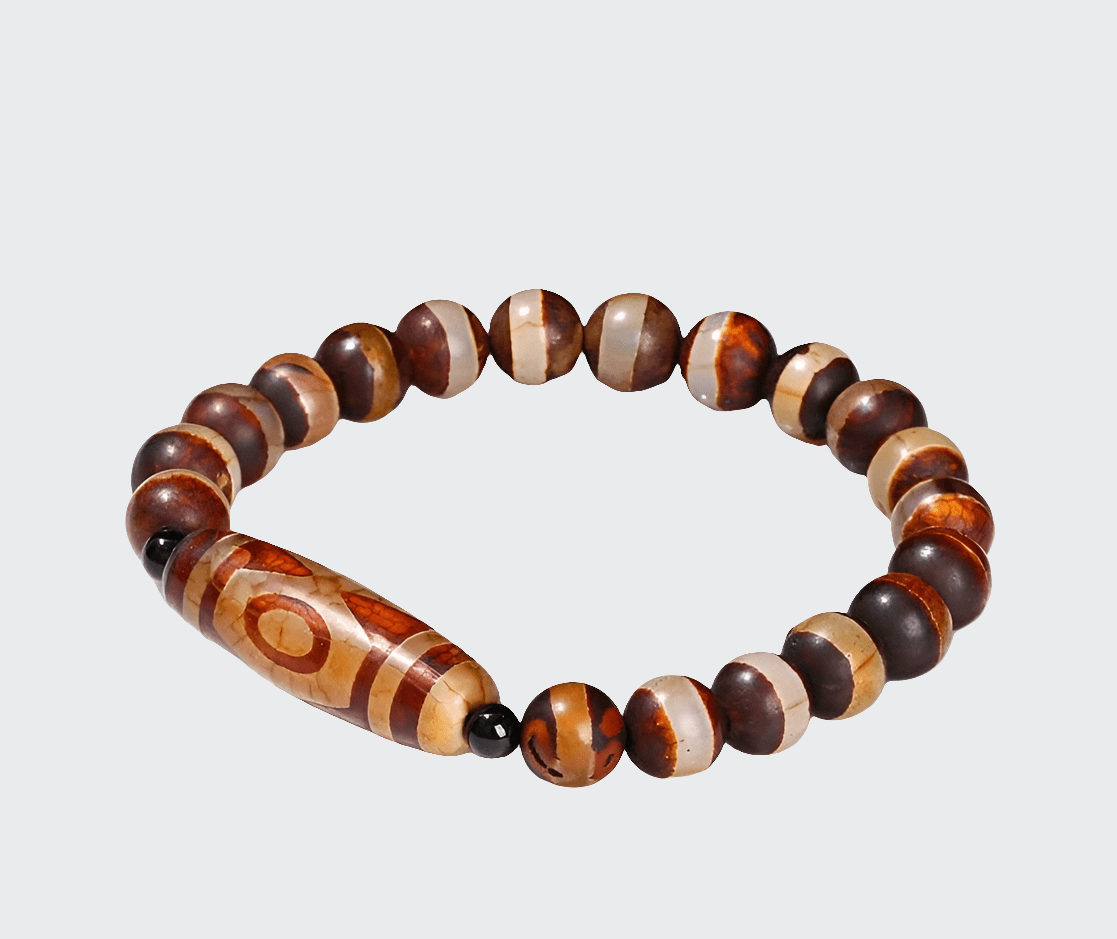 Bracelet 7 Chakras | Pierre Plus 8 Brown agate | Zenyopi Frost Brown Agate / Beads 8 plus 10X28mm