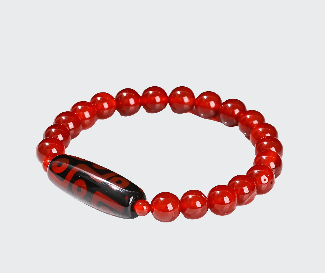Bracelet 7 Chakras | Pierre Plus Red Agate | Zenyopi 7A Red Agate / Beads 8 plus 10X28mm