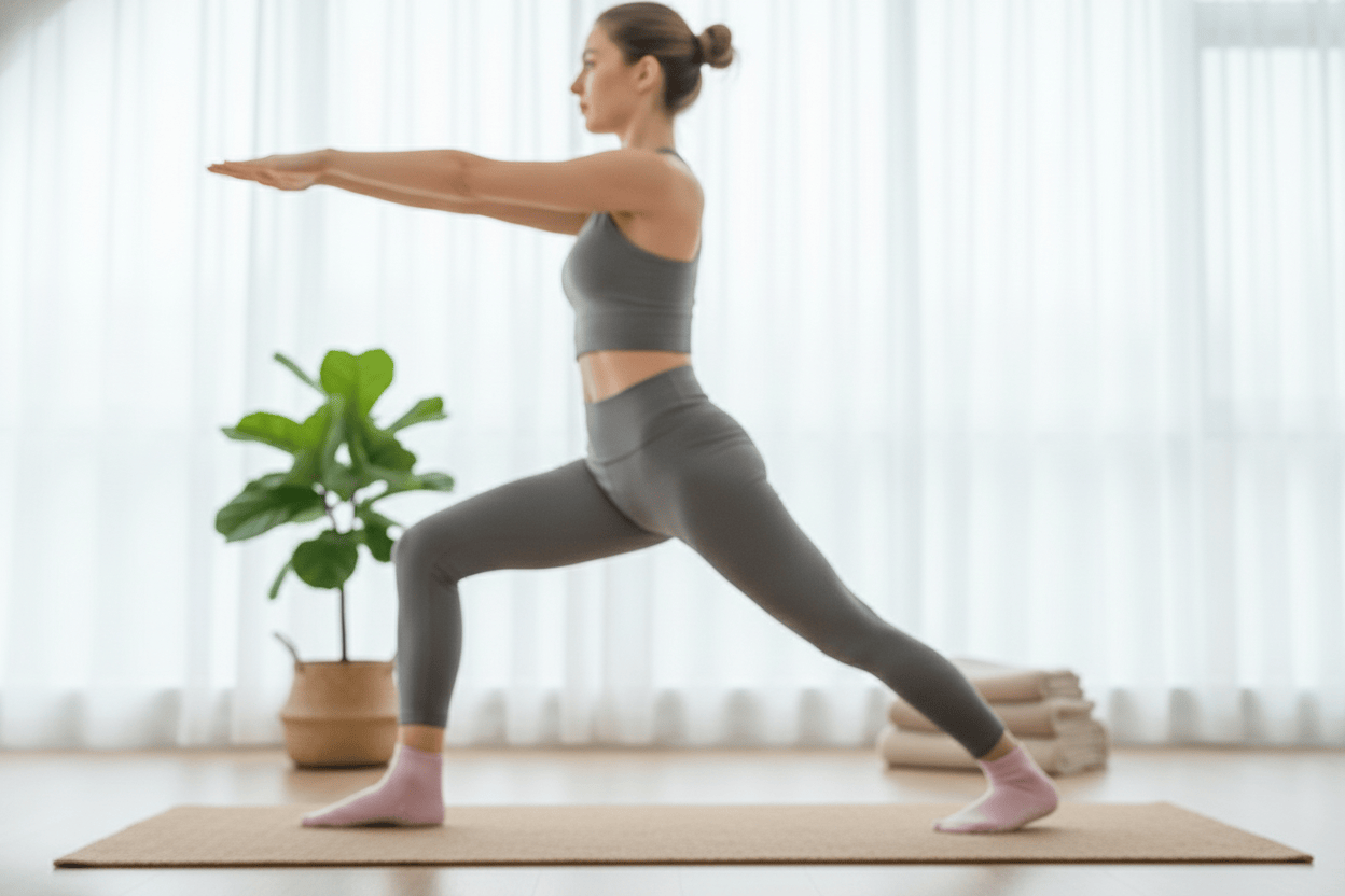 Chaussette Pour Yoga | Trait Bi-Color : confortable et stable