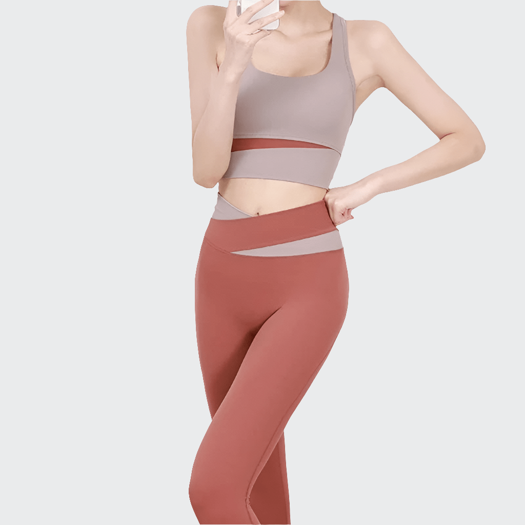 Combinaison Yoga | Croise 2PCS brown / S