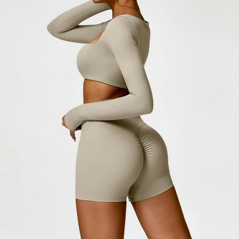 Combinaison Yoga | Crop Top Short 2PCS : look tendance assuré