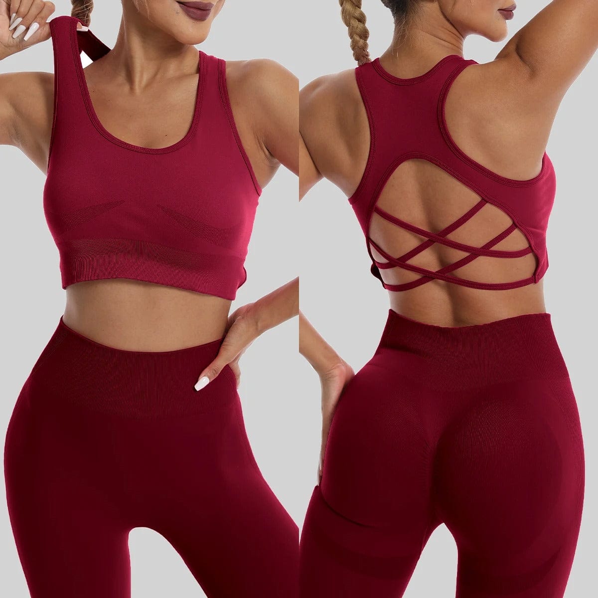 Combinaison Yoga | Dos Croise 2PCS : un design soigné