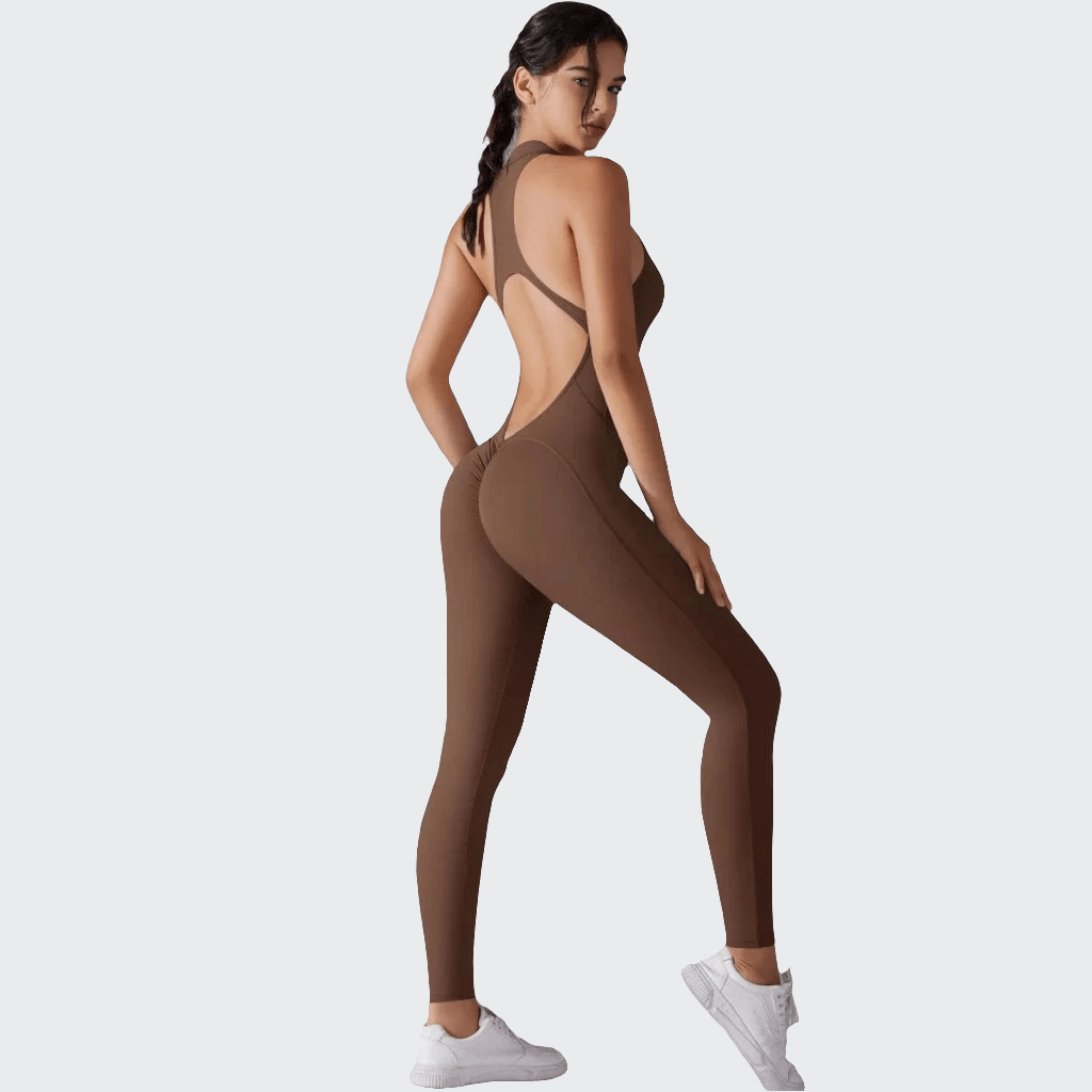 Combinaison yoga | Dos V Brown / XL