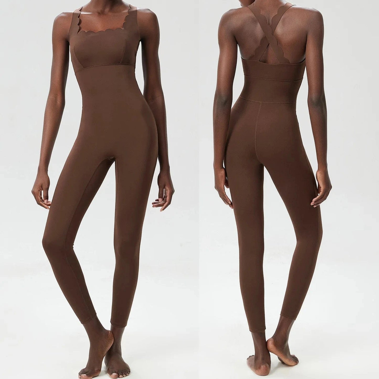 Combinaison Yoga | Zen Beauty Wave : Pratiquez avec style et confort Coffee / XL