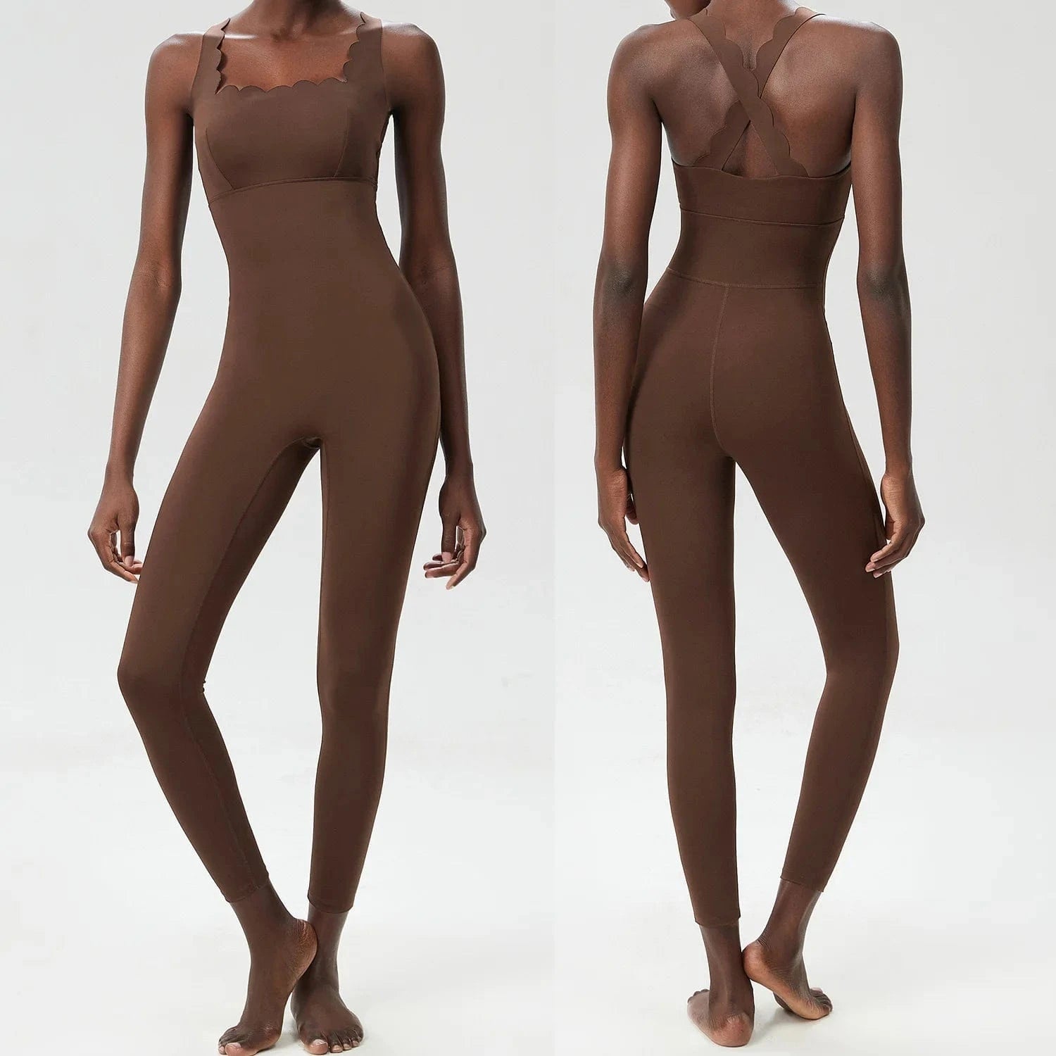 Combinaison Yoga | Zen Beauty Wave : Pratiquez avec style et confort Coffee / XL