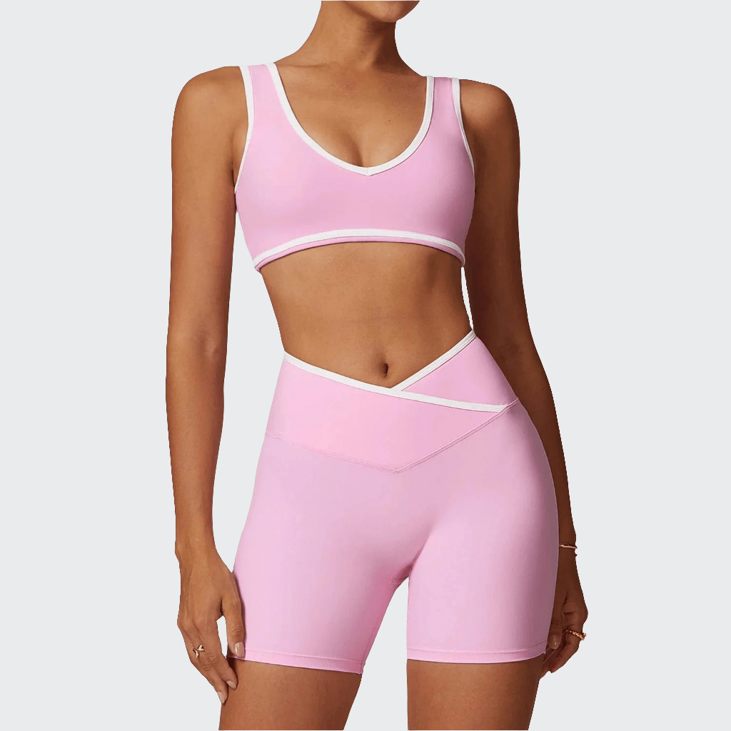Combinaison yoga | Zen Brayoga 2PCS Cherry Pink 1 / L