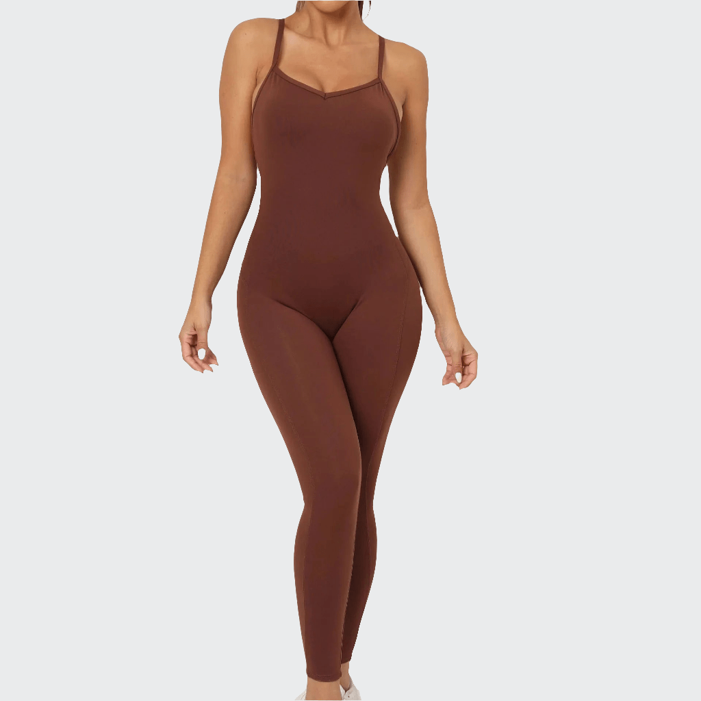 Combinaison Yoga | Zen Lacet : 12 coloris au choix Chocolate color / S