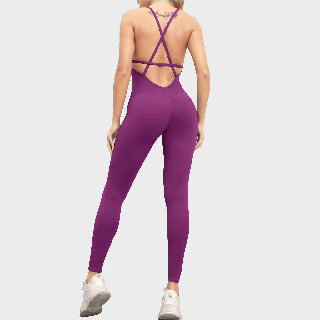 Combinaison Yoga | Zen Lacet : 12 coloris au choix Purple Red / S