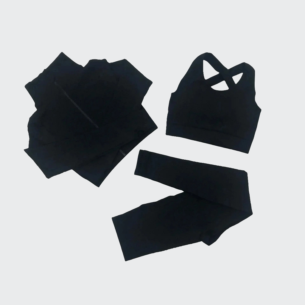 Combinaison Yoga | Zen Seamless 3PCS 3pcs black / M