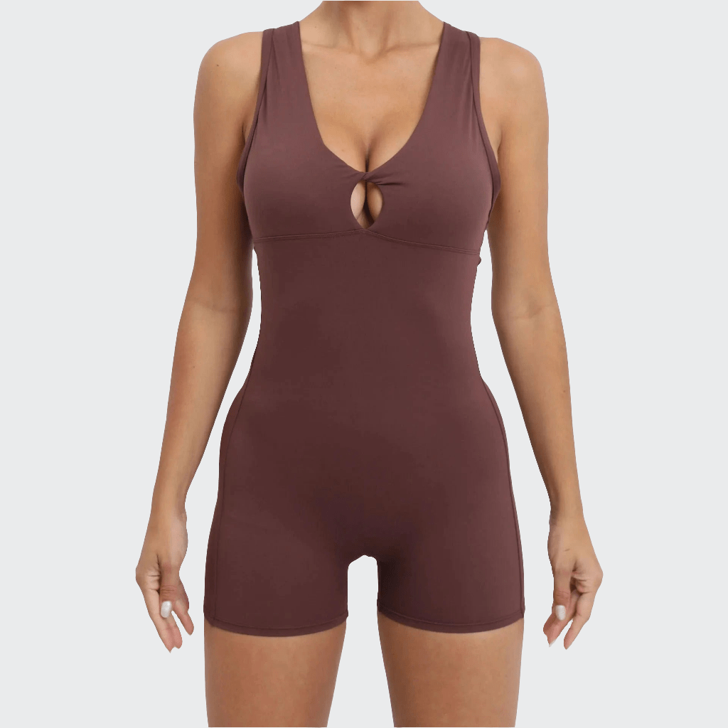 Combinaison Yoga | Zen Short Dos Design coffee / M