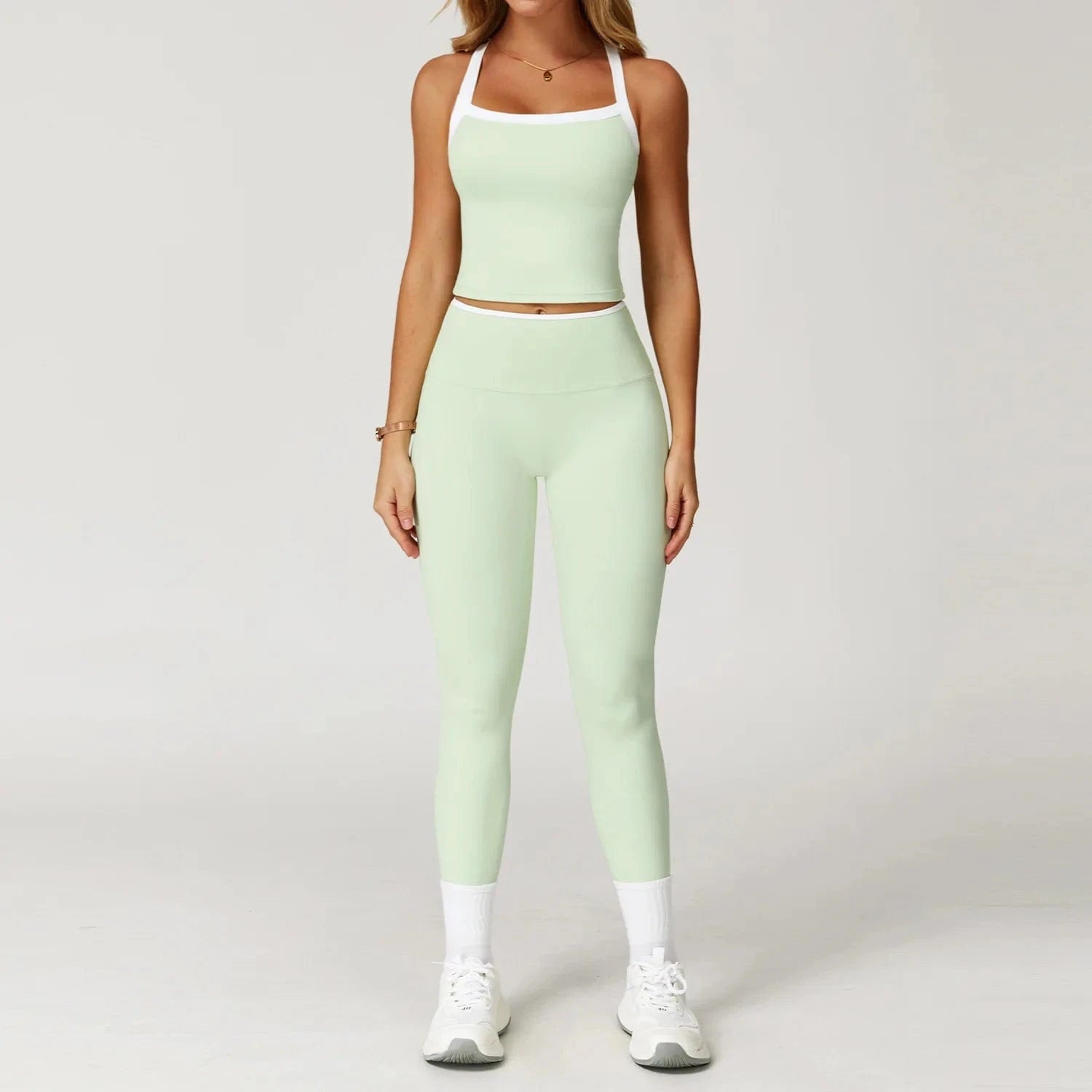 Ensemble Yoga Femme | Zen Bi-Color Leggin Fruit Green Set 1 / XL