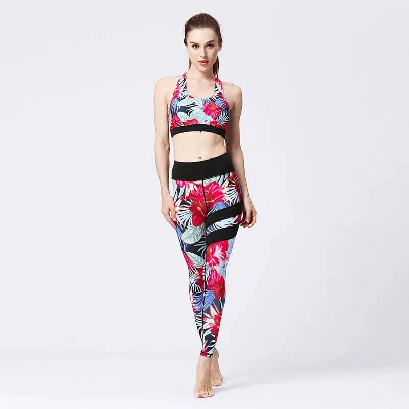 Ensemble yoga femme | Zen color fun : 12 motifs, trouvez votre tenue. Red Black Suit / XL