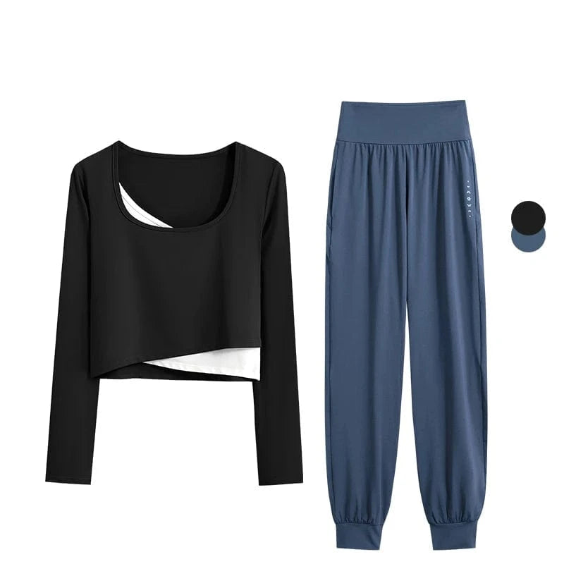 Ensemble Yoga Femme | Zen premium Croise black set-3 / XXL