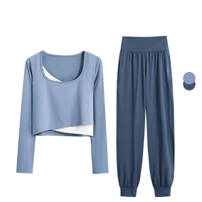 Ensemble Yoga Femme | Zen premium Croise blue set-1 / XXL
