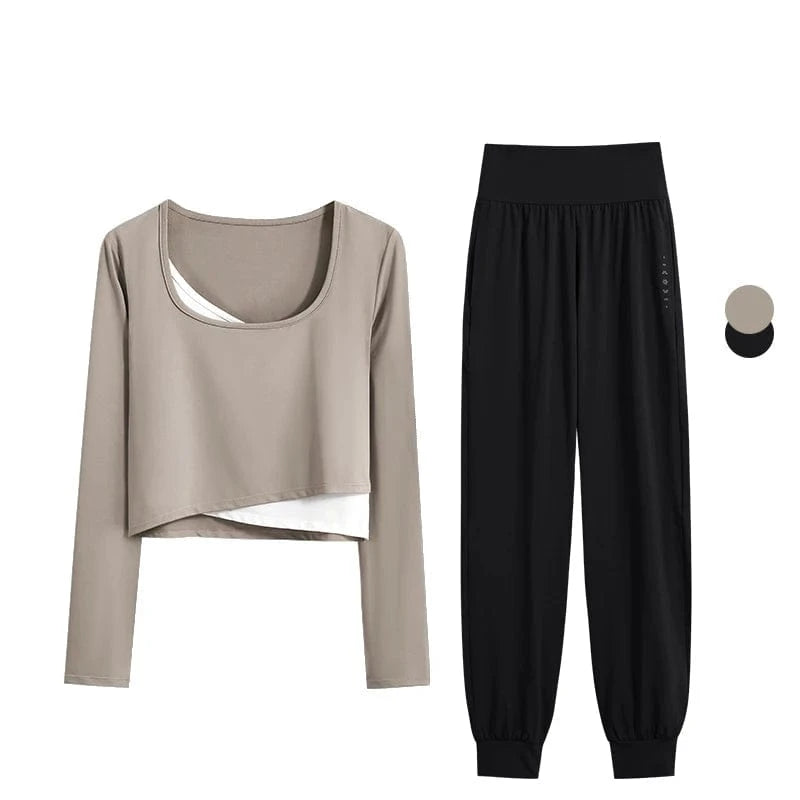 Ensemble Yoga Femme | Zen premium Croise brown set-1 / XXL