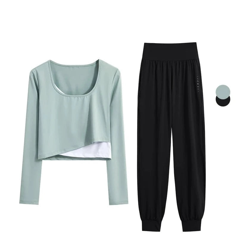 Ensemble Yoga Femme | Zen premium Croise green set / XXL